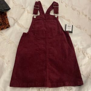 Burgundy courdroy overall dress